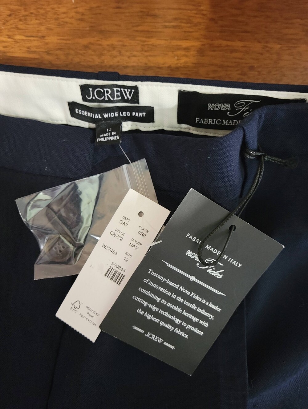 J Crew Essential wide-leg pant in Italian studio wool blend CN722 Size 12 NWT - Picture 7 of 8